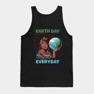 Earth Day Everyday Afro Hair Women Earth Day 2024 Funny Tank Top